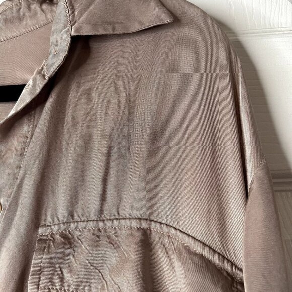 Nicholas Emma Brown Satin Collared Long Sleeve Jumpsuit Women's Size 8 - Picture 6 of 14